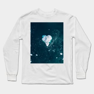 Heart of Winter - Abstract aerial view of Icebergs in the arctic Ocean Long Sleeve T-Shirt